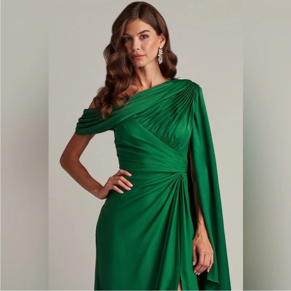 New Tadashi Shoji Ember Cape Gown - Picture 2 of 7